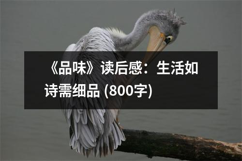 《品味》讀后感：生活如詩需細(xì)品 (800字)