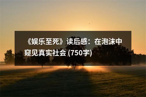 《娛樂至死》讀后感：在泡沫中窺見真實社會 (750字)