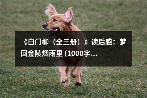《白門(mén)柳（全三冊(cè)）》讀后感：夢(mèng)回金陵煙雨里 (1000字)