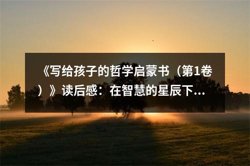 《寫給孩子的哲學啟蒙書（第1卷）》讀后感：在智慧的星辰下綻放童年 (800字)