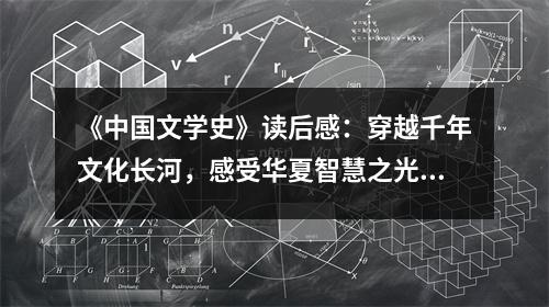 《中國文學史》讀后感：穿越千年文化長河，感受華夏智慧之光 (900字)