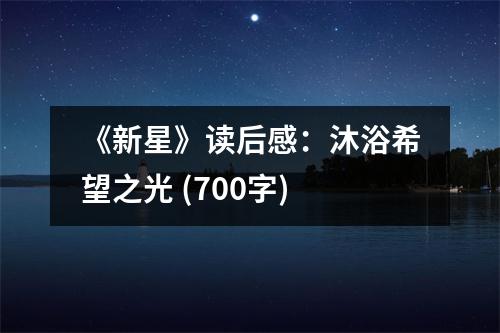 《新星》讀后感：沐浴希望之光 (700字)