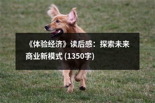 《體驗經(jīng)濟(jì)》讀后感：探索未來商業(yè)新模式 (1350字)