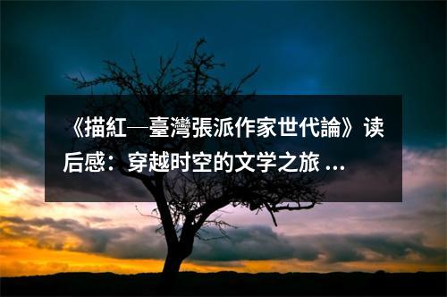 《描紅─臺(tái)灣張派作家世代論》讀后感：穿越時(shí)空的文學(xué)之旅 (750字)