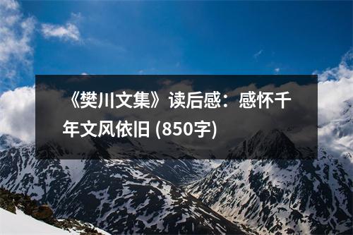 《樊川文集》讀后感：感懷千年文風(fēng)依舊 (850字)