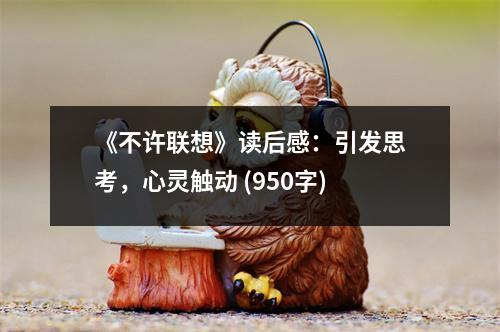 《不許聯(lián)想》讀后感：引發(fā)思考，心靈觸動 (950字)