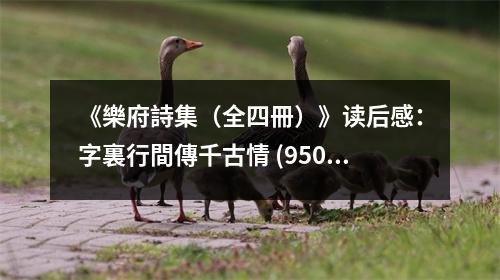《樂府詩集（全四冊）》讀后感：字裏行間傳千古情 (950字)