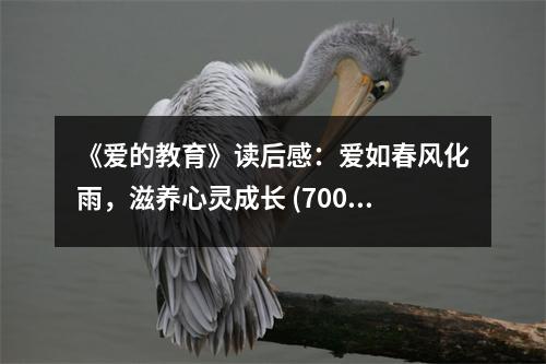 《愛的教育》讀后感：愛如春風化雨，滋養(yǎng)心靈成長 (700字)