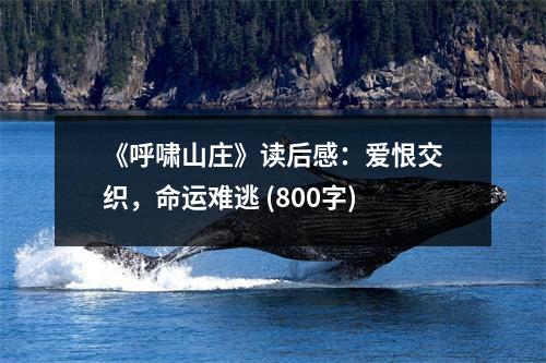 《呼嘯山莊》讀后感：愛(ài)恨交織，命運(yùn)難逃 (800字)
