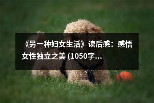 《另一種婦女生活》讀后感：感悟女性獨立之美 (1050字)