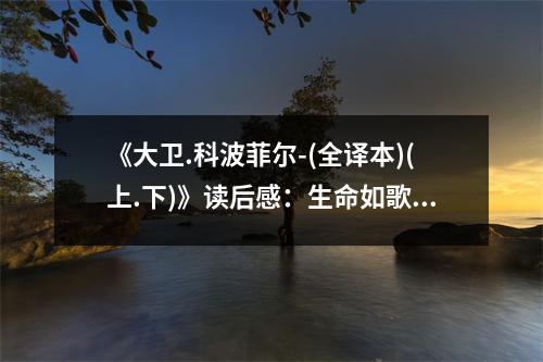 《大衛(wèi).科波菲爾-(全譯本)(上.下)》讀后感：生命如歌，大衛(wèi)相伴 (700字)