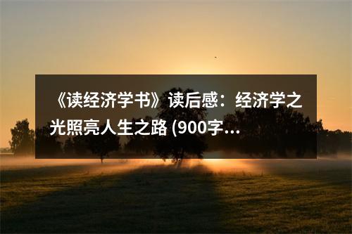 《讀經(jīng)濟學書》讀后感：經(jīng)濟學之光照亮人生之路 (900字)