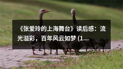 《張愛(ài)玲的上海舞臺(tái)》讀后感：流光溢彩，百年風(fēng)云如夢(mèng) (1250字)