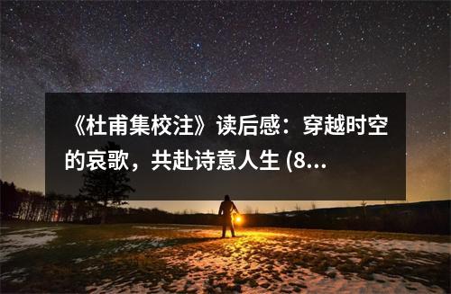 《杜甫集校注》讀后感：穿越時空的哀歌，共赴詩意人生 (850字)