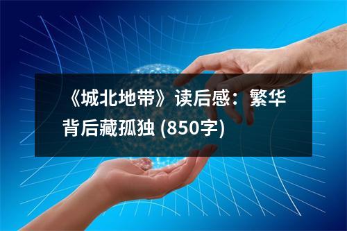 《城北地帶》讀后感：繁華背后藏孤獨(dú) (850字)