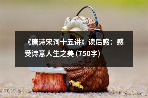 《唐詩宋詞十五講》讀后感：感受詩意人生之美 (750字)