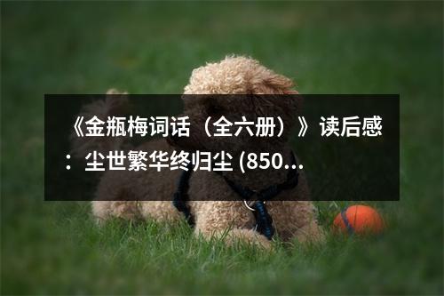 《金瓶梅詞話（全六冊）》讀后感：塵世繁華終歸塵 (850字)