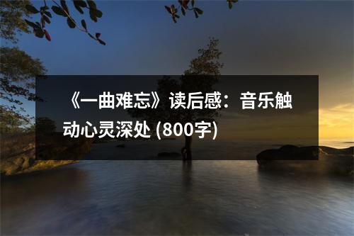 《一曲難忘》讀后感：音樂觸動心靈深處 (800字)