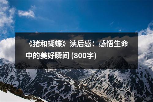 《豬和蝴蝶》讀后感：感悟生命中的美好瞬間 (800字)