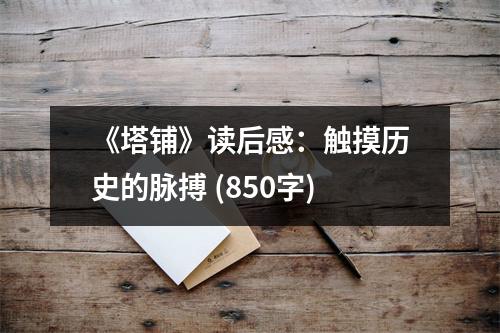 《塔鋪》讀后感：觸摸歷史的脈搏 (850字)