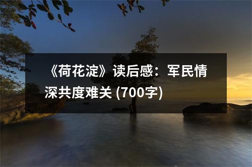 《荷花淀》讀后感：軍民情深共度難關(guān) (700字)