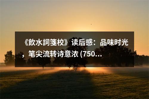 《飲水詞箋?！纷x后感：品味時光，筆尖流轉(zhuǎn)詩意濃 (750字)