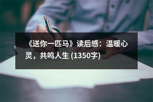 《送你一匹馬》讀后感：溫暖心靈，共鳴人生 (1350字)