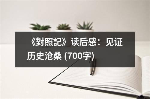 《對照記》讀后感：見證歷史滄桑 (700字)