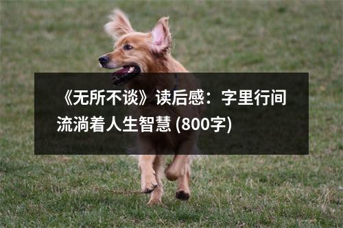 《無所不談》讀后感：字里行間流淌著人生智慧 (800字)