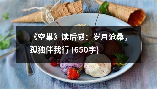 《空巢》讀后感：歲月滄桑，孤獨伴我行 (650字)