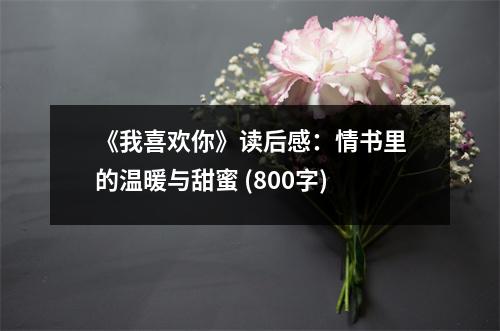 《我喜歡你》讀后感：情書(shū)里的溫暖與甜蜜 (800字)