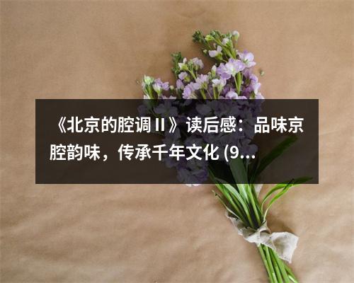 《北京的腔調(diào)Ⅱ》讀后感：品味京腔韻味，傳承千年文化 (900字)