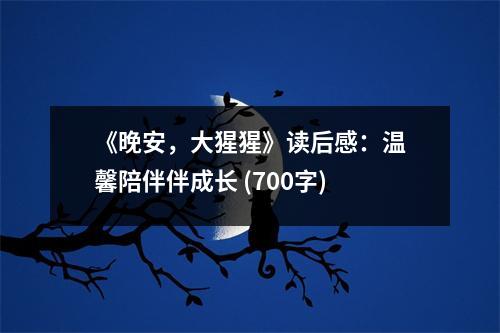 《晚安，大猩猩》讀后感：溫馨陪伴伴成長 (700字)