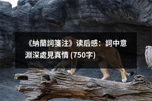 《納蘭詞箋注》讀后感：詞中意淵深處見真情 (750字)