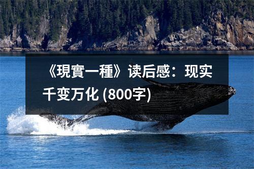 《現(xiàn)實一種》讀后感：現(xiàn)實千變?nèi)f化 (800字)