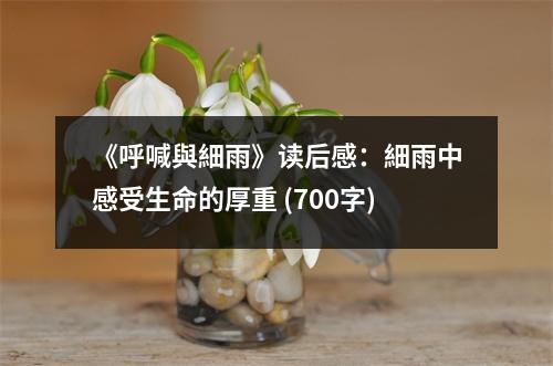 《呼喊與細(xì)雨》讀后感：細(xì)雨中感受生命的厚重 (700字)