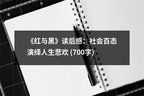《紅與黑》讀后感：社會百態(tài)演繹人生悲歡 (700字)