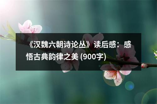 《漢魏六朝詩論叢》讀后感：感悟古典韻律之美 (900字)