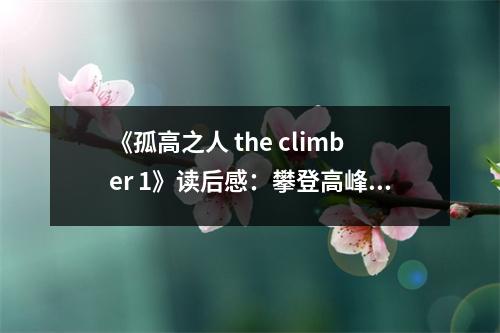 《孤高之人 the climber 1》讀后感：攀登高峰，心路漫漫 (550字)