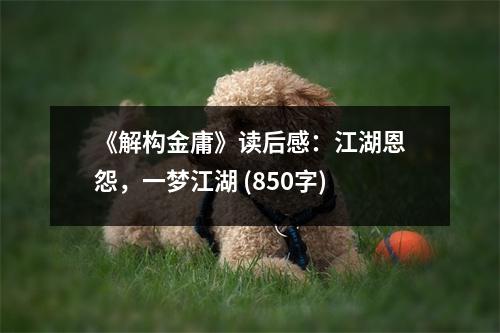 《解構(gòu)金庸》讀后感：江湖恩怨，一夢(mèng)江湖 (850字)