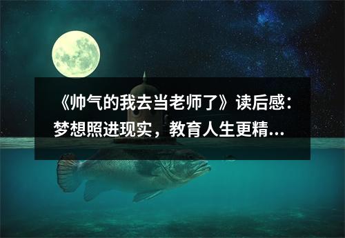 《帥氣的我去當老師了》讀后感：夢想照進現(xiàn)實，教育人生更精彩 (900字)