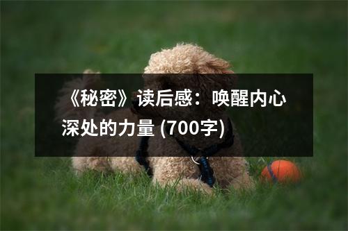 《秘密》讀后感：喚醒內(nèi)心深處的力量 (700字)