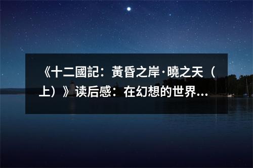 《十二國記：黃昏之岸·曉之天（上）》讀后感：在幻想的世界里尋找心靈歸宿 (750字)
