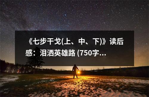 《七步干戈(上、中、下)》讀后感：淚灑英雄路 (750字)