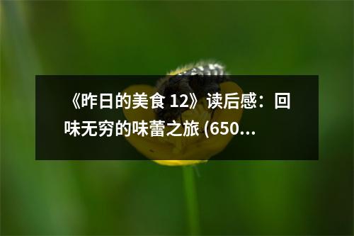 《昨日的美食 12》讀后感：回味無窮的味蕾之旅 (650字)
