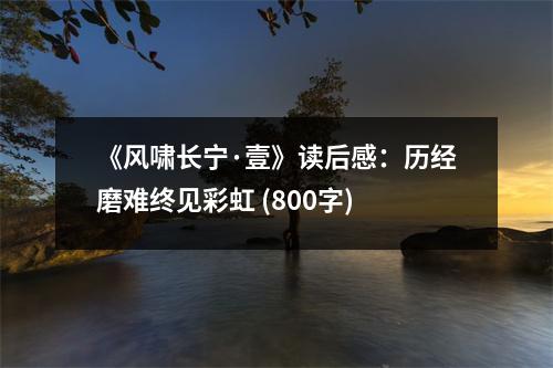 《風(fēng)嘯長(zhǎng)寧·壹》讀后感：歷經(jīng)磨難終見(jiàn)彩虹 (800字)