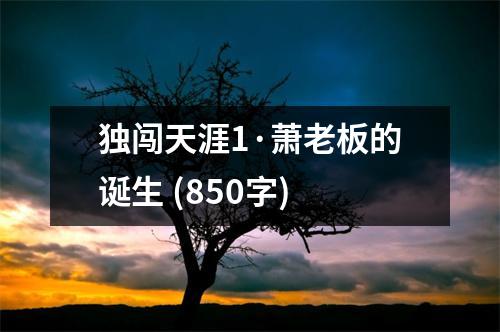 獨闖天涯1·蕭老板的誕生 (850字)