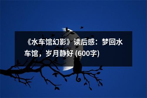 《水車館幻影》讀后感：夢回水車館，歲月靜好 (600字)