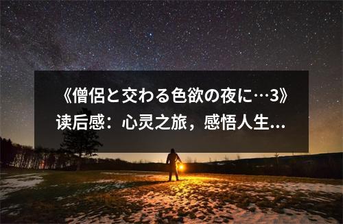 《僧侶と交わる色欲の夜に…3》讀后感：心靈之旅，感悟人生 (700字)
