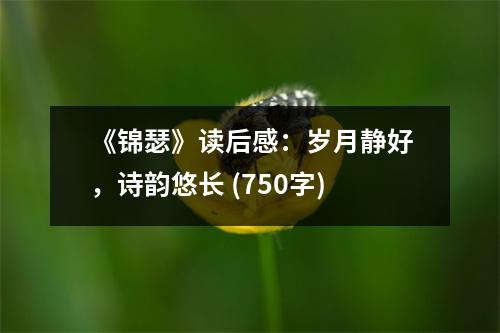 《錦瑟》讀后感：歲月靜好，詩韻悠長(zhǎng) (750字)
